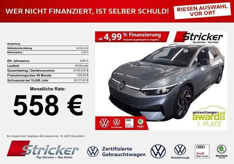Blau Gebraucht 2024 VW ID.7 Pro Limousine | 46.949 € (Fairer Preis) - Bild 1/3