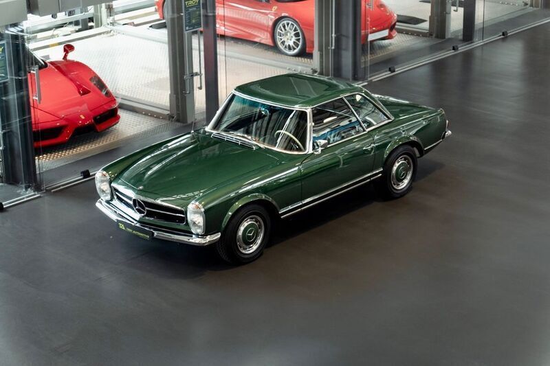 Moosgrün metallic Gebraucht 1968 Mercedes SL280 Cabrio | 121.000 € - Bild 1/4