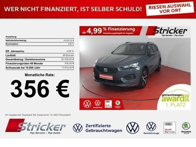 Delfin grau metallic (metallic) Gebraucht 2021 Seat Tarraco FR SUV | 29.949 € (Guter Preis) - Bild 1/4