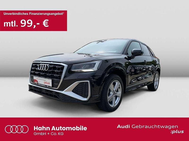 Mythosschwarz metallic Gebraucht 2024 Audi Q2 S-Line SUV | 29.889 € (Superpreis) - Bild 1/3