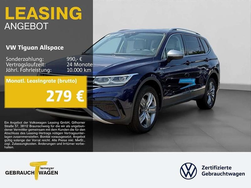 Blau Gebraucht 2024 VW Tiguan Allspace Elegance SUV | 37.940 € (Superpreis) - Bild 1/4