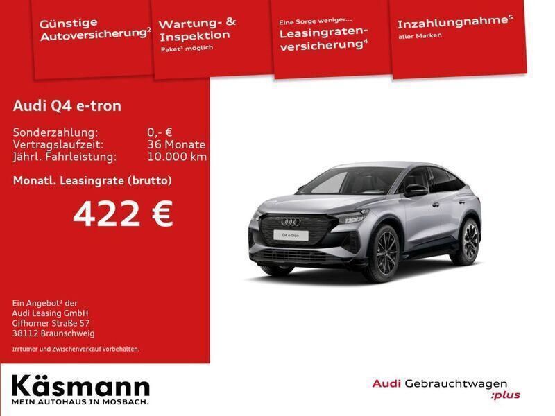 Florettsilber metallic (metallic) Gebraucht 2024 Audi e-tron Sportback SUV | 47.030 € (Fairer Preis) - Bild 1/4