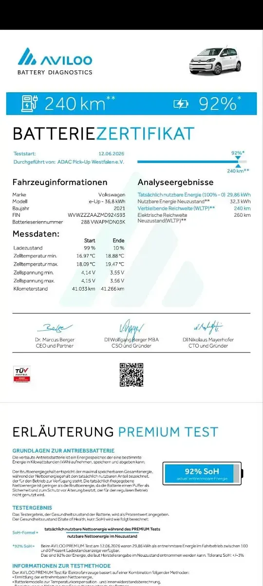 Gebraucht VW e-up! 61 kW (83 PS) 2021 Blau Kleinwagen