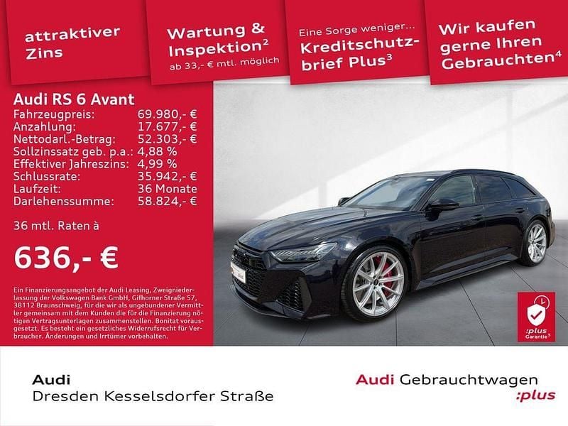 Sebringschwarz kristalleffekt Gebraucht 2022 Audi RS6 Ambiente Kombi | 69.980 € - Bild 1/4