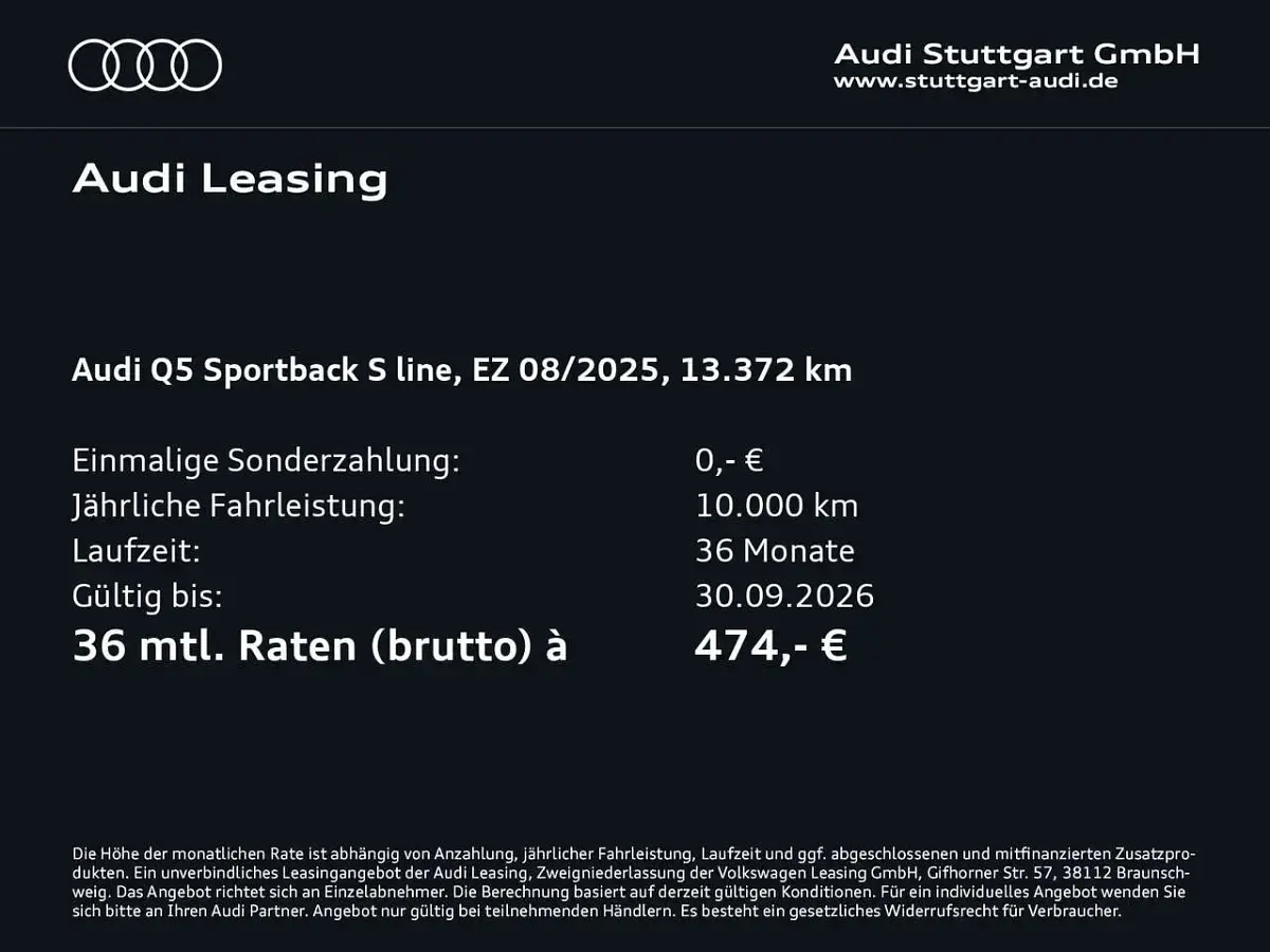 Gebraucht Audi Q5 Business 367 PS (269 kW) 2025 Mythosschwarz metallic SUV