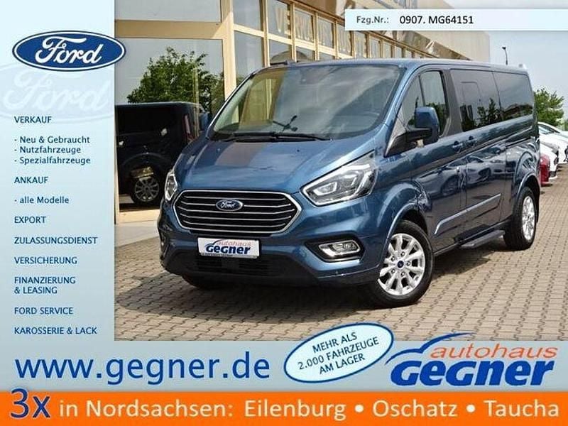 Chromablau metallic Gebraucht 2021 Ford Tourneo Custom Titanium Van | 29.840 € (Superpreis) - Bild 1/4