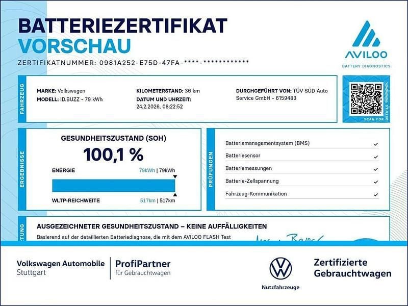 Gebraucht VW ID. Buzz Pro 210 kW (286 PS) 2024 Weiß Van / Kleinbus