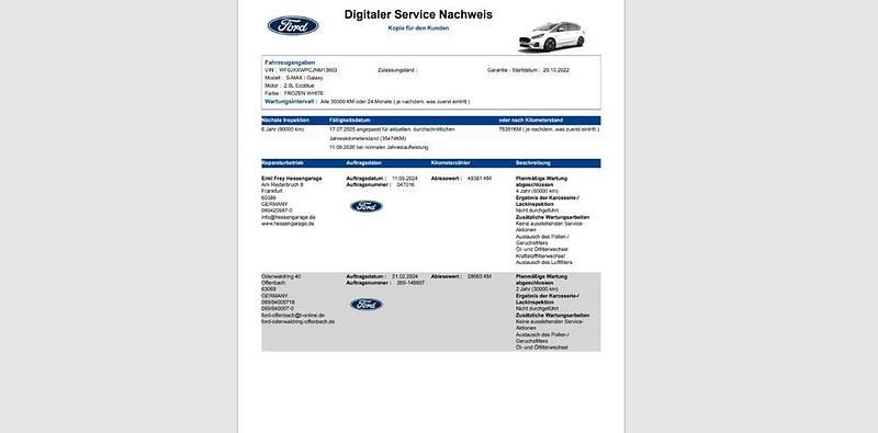 Gebraucht Ford S-MAX ST-Line 150 PS (110 kW) 2022 Frostweiß Van / Kleinbus