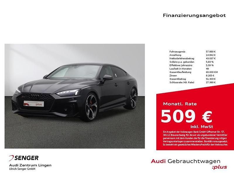 Mythosschwarz metallic Gebraucht 2021 Audi RS5 Sportback Ambiente Limousine | 57.880 € (Fairer Preis) - Bild 1/4