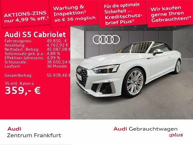 Gletscherweiß metallic Gebraucht 2023 Audi S5 Cabriolet Ambiente Cabrio | 49.850 € (Superpreis) - Bild 1/1