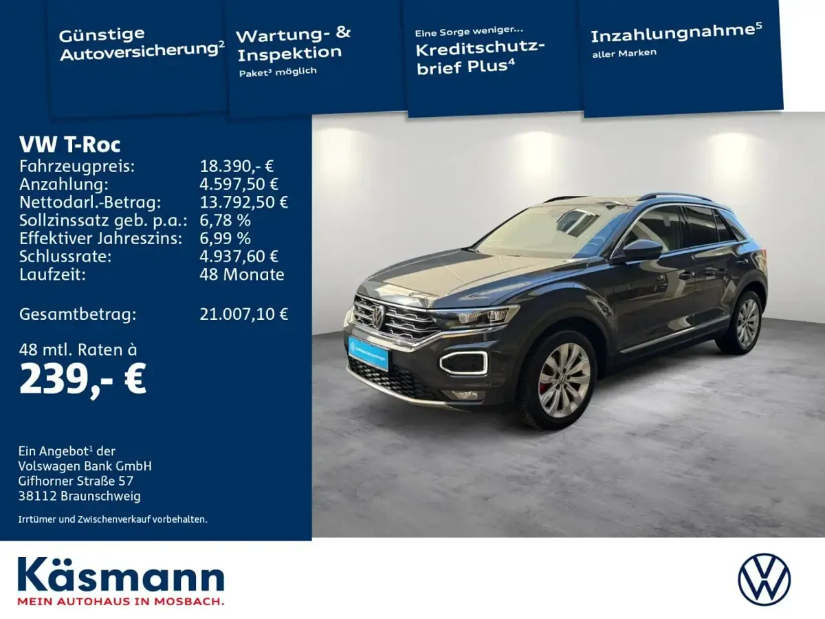 Gebraucht VW T-Roc Sportline 150 PS (110 kW) 2019 Uranograu SUV