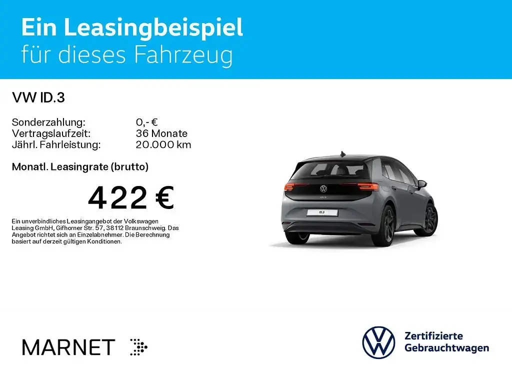 Occasion VW ID.3 Pro 150 kW (204 ch) 2021 Gris Citadine
