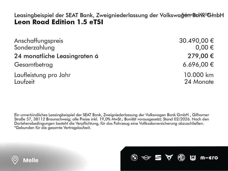 Neu Seat Leon 150 PS (110 kW) 2025 Magnetic grau (grau) Kleinwagen