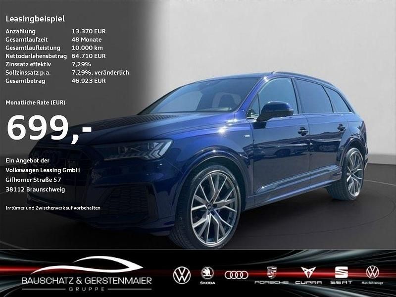 Blau Gebraucht 2021 Audi Q7 S-Line SUV | 63.830 € (Etwas zu teuer) - Bild 1/4