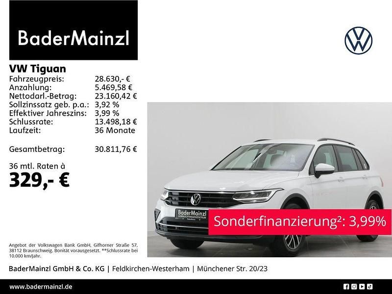 Pure white Gebraucht 2022 VW Tiguan Life SUV | 28.630 € (Fairer Preis) - Bild 1/4