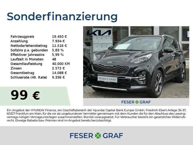 Schwarz Gebraucht 2019 Kia Sportage GT-Line SUV | 19.450 € (Superpreis) - Bild 1/4
