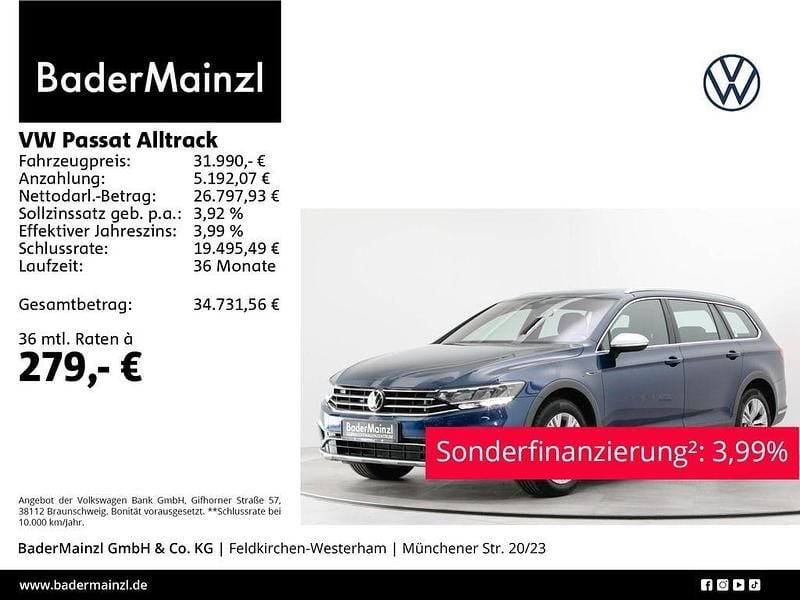 Aquamarinblau metallic Gebraucht 2022 VW Passat Alltrack Kombi | 31.990 € (Guter Preis) - Bild 1/3