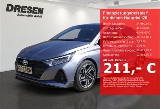 Neu Hyundai i20 N Line 100 PS (73 kW) 2025 Blau Limousine