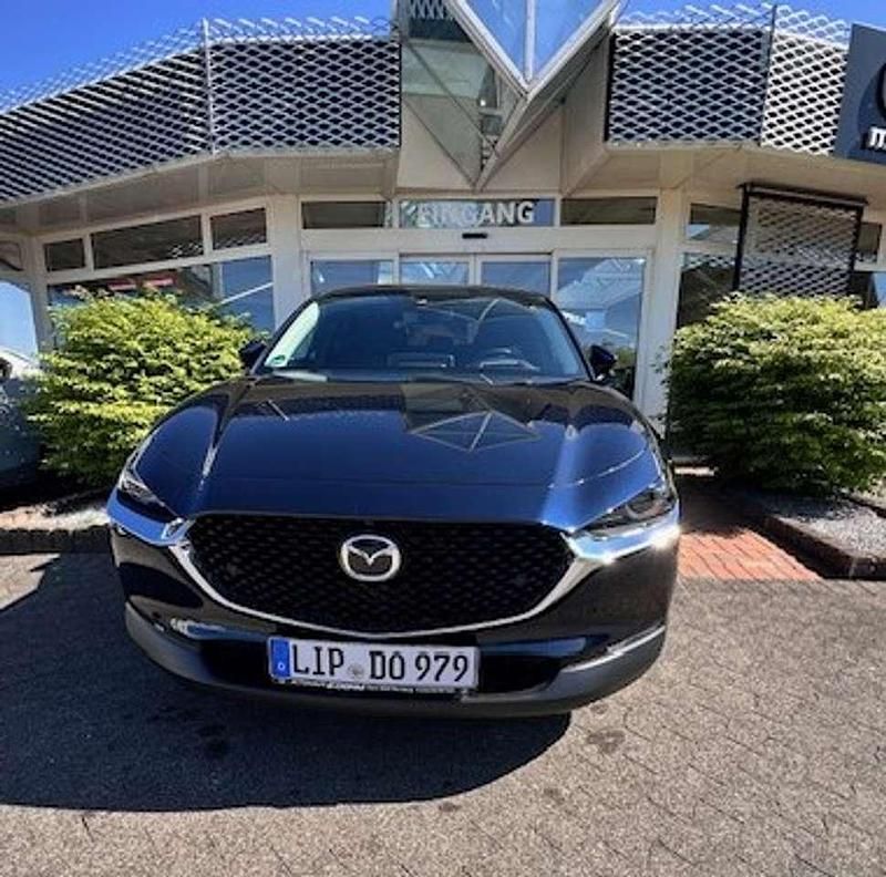 Deep crystal blue Gebraucht 2025 Mazda CX-30 Exclusive-Line SUV | 32.300 € (Etwas zu teuer) - Bild 1/4