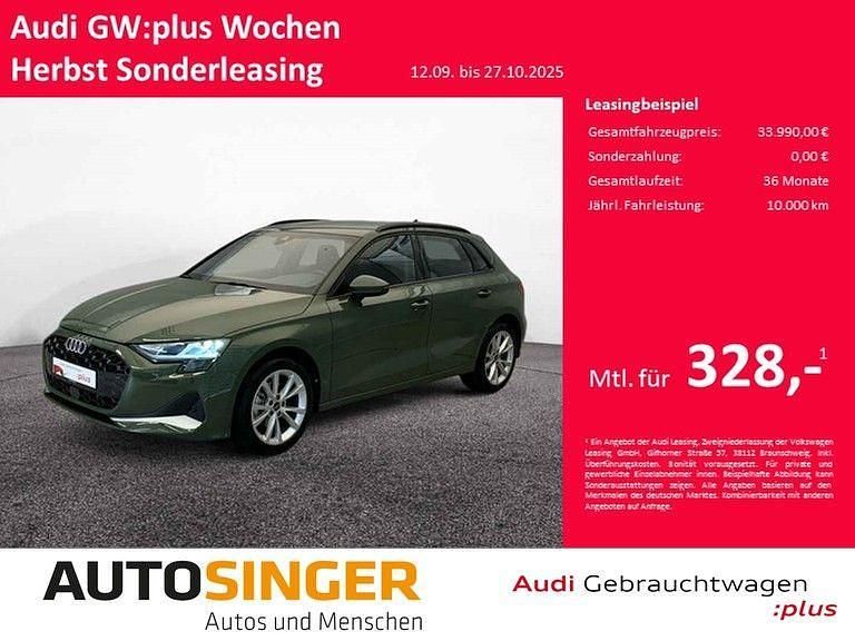 Distriktgrün metallic Gebraucht 2024 Audi A3 Sportback Advanced Plus Limousine | 33.990 € (Fairer Preis) - Bild 1/4