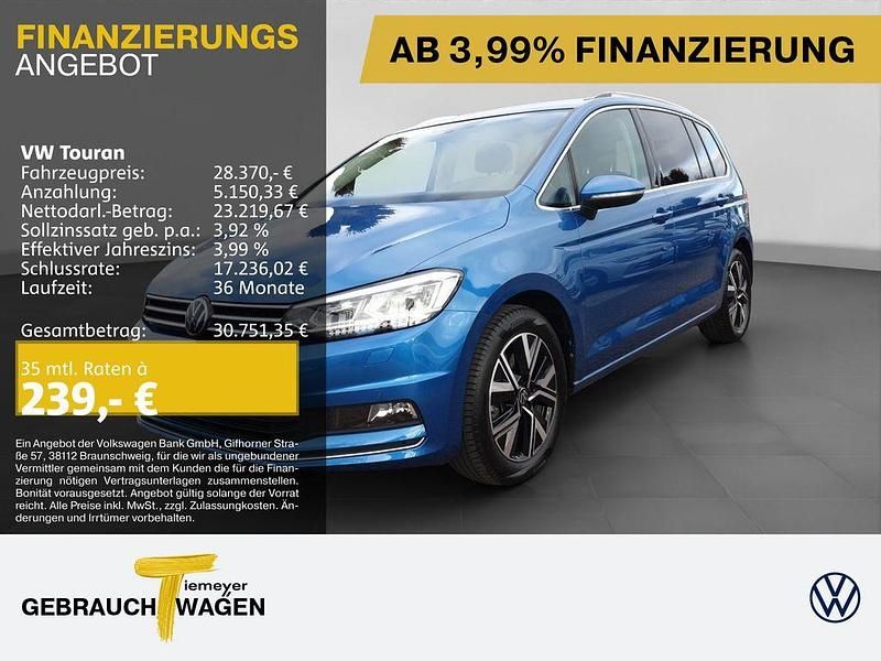 Gebraucht VW Touran Highline 150 PS (110 kW) 2021 Blau Van / Kleinbus