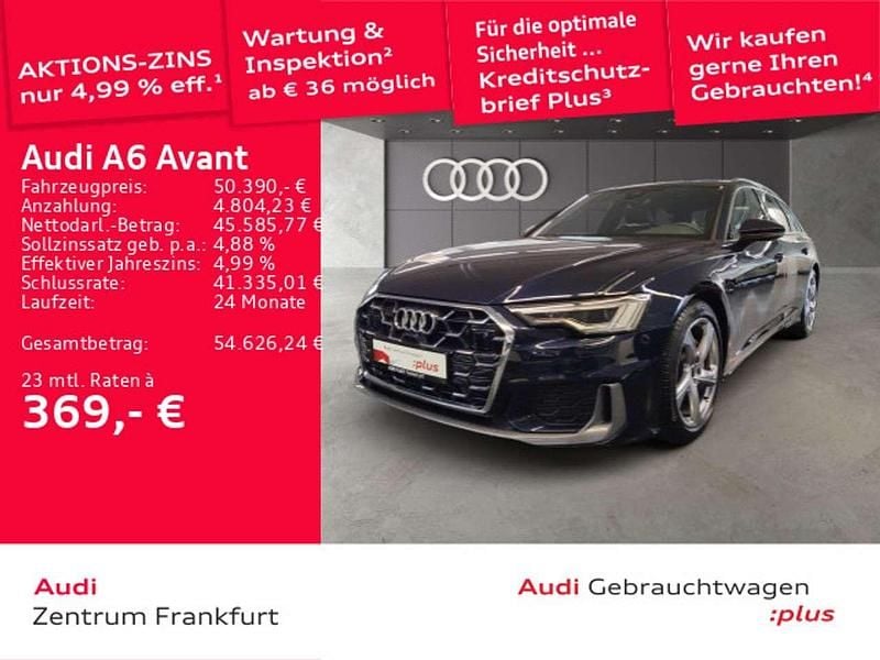 Firmamentblau metallic Gebraucht 2024 Audi A6 S-Line Kombi | 49.690 € (Guter Preis) - Bild 1/3