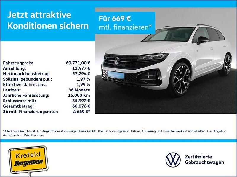 Weiss / pure white Gebraucht 2023 VW Touareg R-line SUV | 69.771 € (Teuer) - Bild 1/4