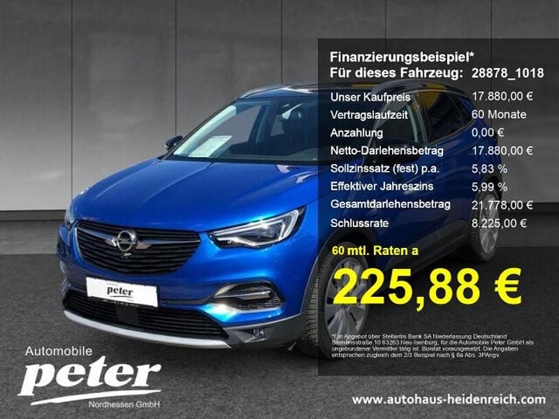 Topas blau metallic Gebraucht 2021 Opel Grandland X Ultimate SUV | 17.880 € (Superpreis) - Bild 1/4