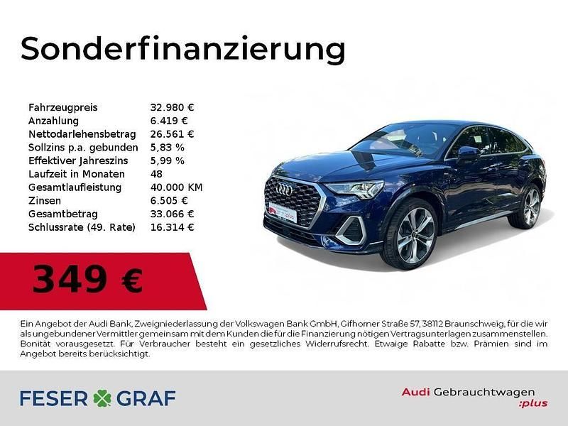 Navarrablau metallic Gebraucht 2022 Audi Q3 Sportback S-Line SUV | 32.980 € (Fairer Preis) - Bild 1/4