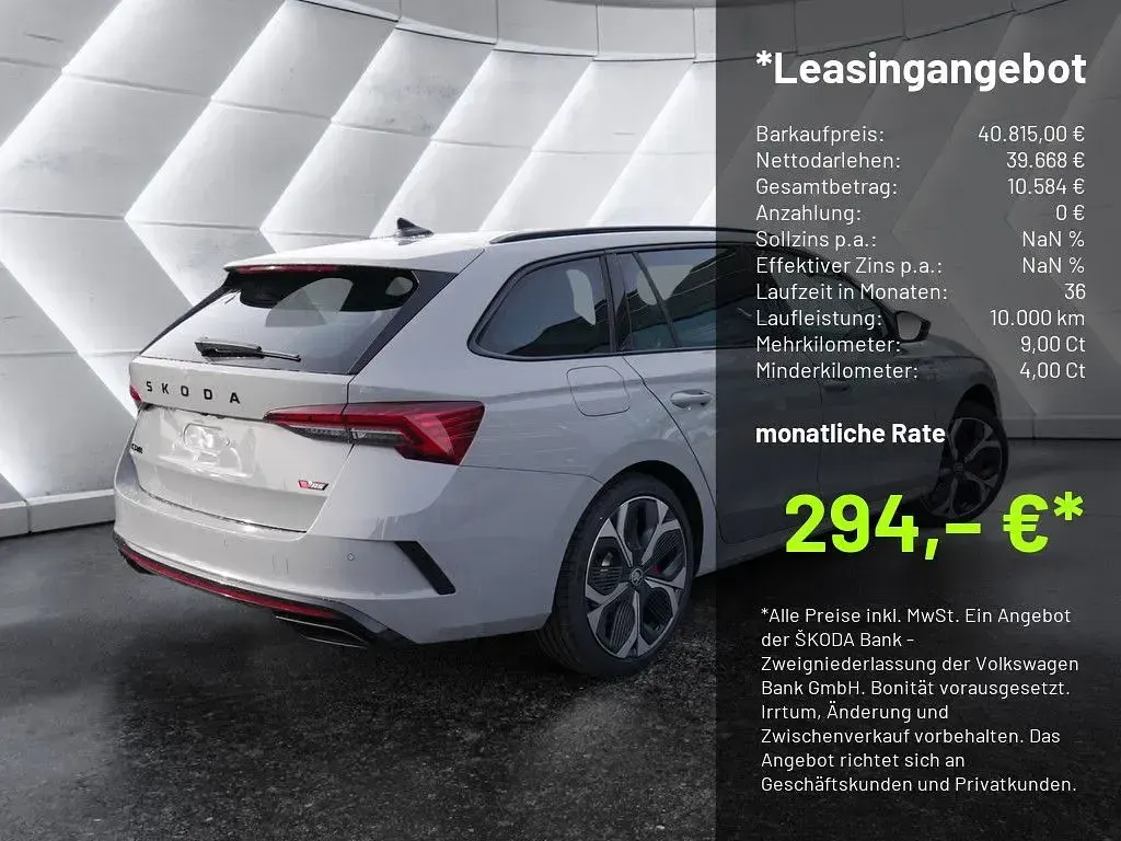 Neu Skoda Octavia RS 265 PS (194 kW) 2026 Grau Kombi
