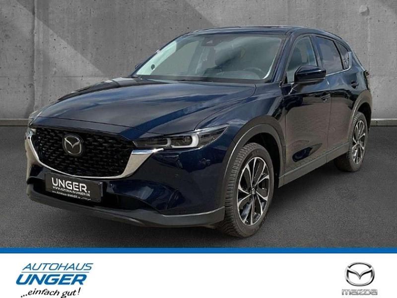 Deep crystal blue (metallic) Gebraucht 2022 Mazda CX-5 Sports-Line SUV | 29.990 € (Etwas zu teuer) - Bild 1/4