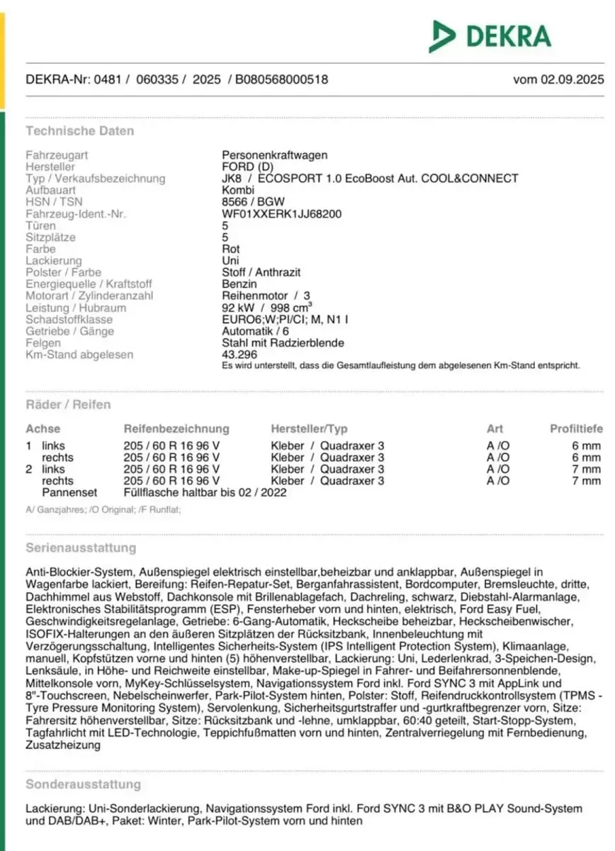 Gebraucht Ford Ecosport Cool & Connect 125 PS (91 kW) 2018 Rot SUV