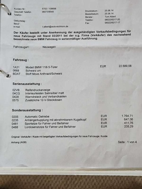 Schwarz Gebraucht 2014 BMW 118 Kleinwagen | 16.875 € (Teuer) - Bild 1/4