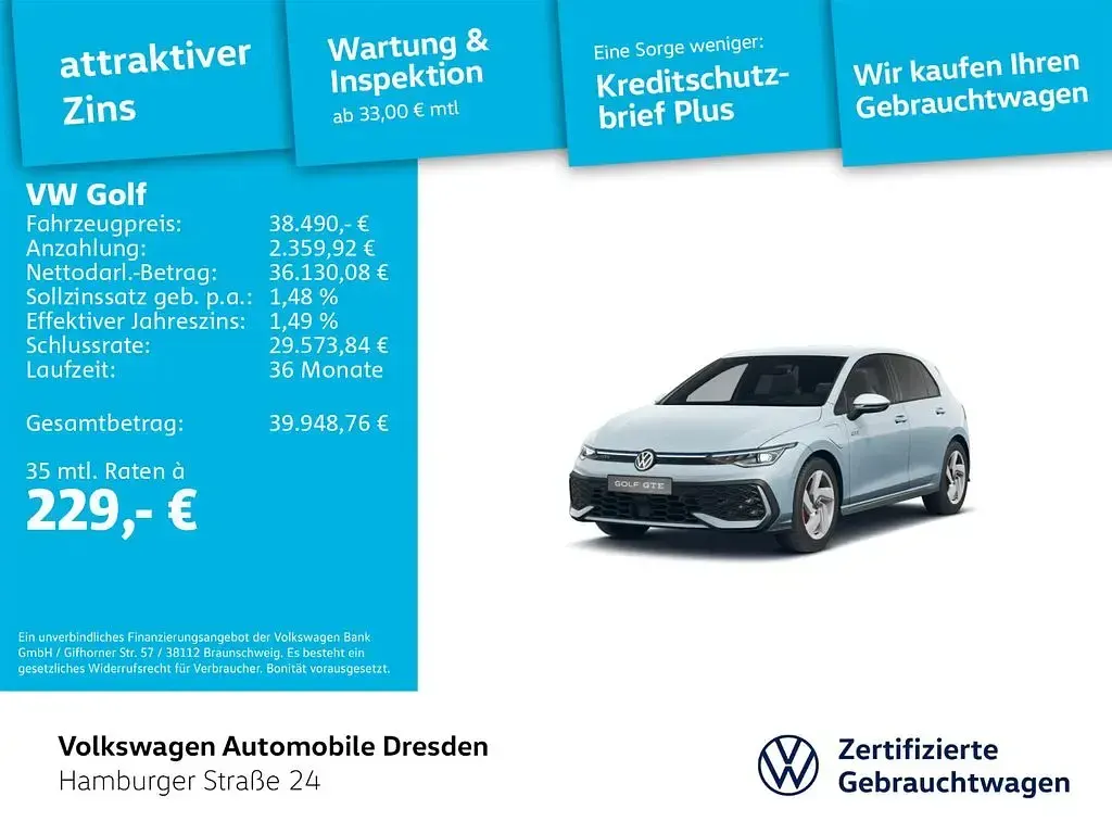 Gebraucht VW Golf VIII GTE 272 PS (200 kW) 2025 Blau Limousine