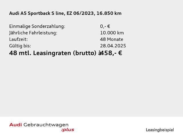Gebraucht Audi A5 Sportback S-Line 204 PS (150 kW) 2023 Chronosgrau metallic Kleinwagen