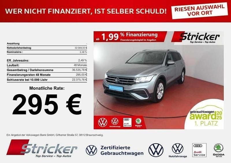 Silber (pyritsilber metallic) Gebraucht 2024 VW Tiguan Allspace Life SUV | 32.986 € (Superpreis) - Bild 1/4