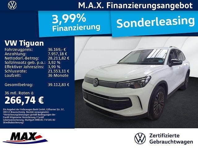 Pure white Gebraucht 2025 VW Tiguan Goal SUV | 36.169 € (Superpreis) - Bild 1/3