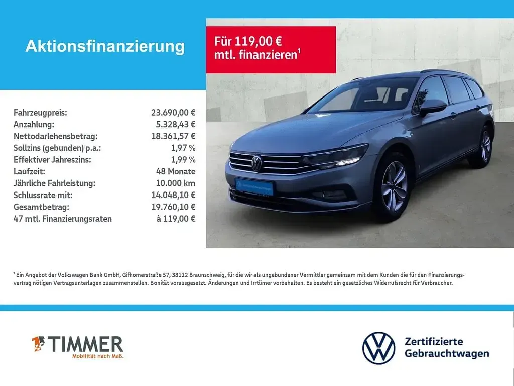 Gebraucht VW Passat Conceptline 150 PS (110 kW) 2022 Silber Kombi