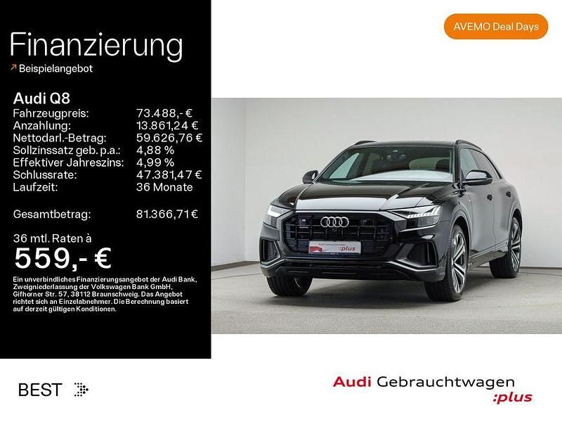 0e mythosschwarz metallic Gebraucht 2023 Audi Q8 S-Line SUV | 73.488 € (Fairer Preis) - Bild 1/4