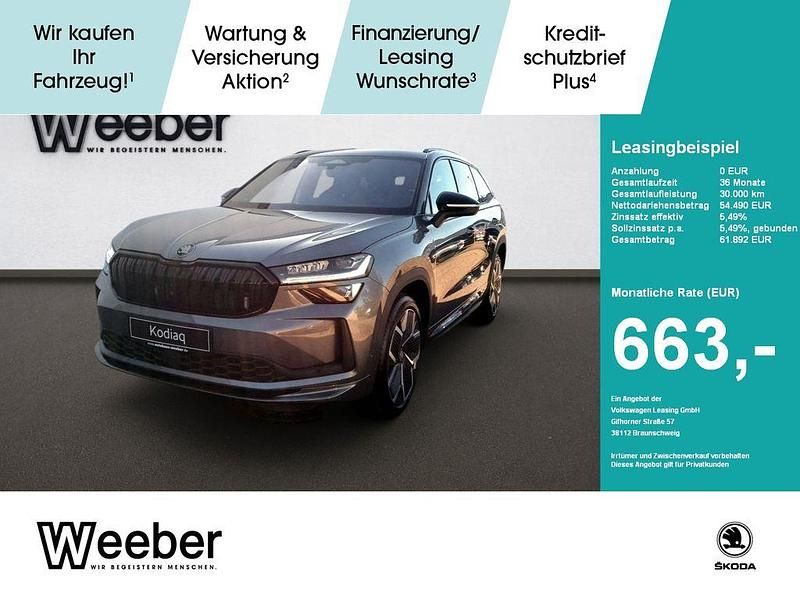Grau Neu 2025 Skoda Kodiaq SportLine SUV | 54.490 € (Etwas zu teuer) - Bild 1/4