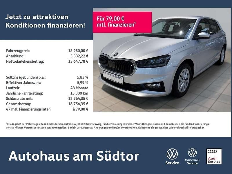 Silber Gebraucht 2024 Skoda Fabia Selection Limousine | 18.980 € (Fairer Preis) - Bild 1/4