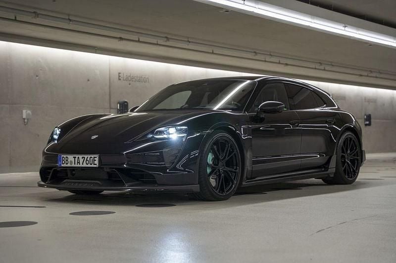 Schwarz Gebraucht 2022 Porsche Taycan Turbo Sport Turismo Limousine | 98.900 € (Teuer) - Bild 1/4