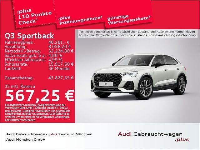 Silber Gebraucht 2021 Audi Q3 Sportback S-Line SUV | 40.281 € (Fairer Preis) - Bild 1/2