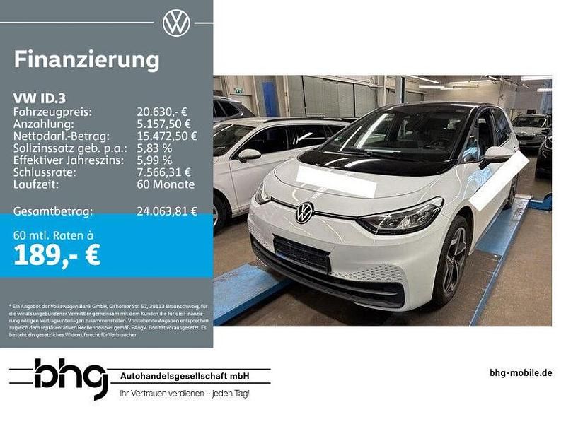 Gebraucht VW ID.3 Pro 107 kW (146 PS) 2022 Blanco nevada/schwarz Kleinwagen