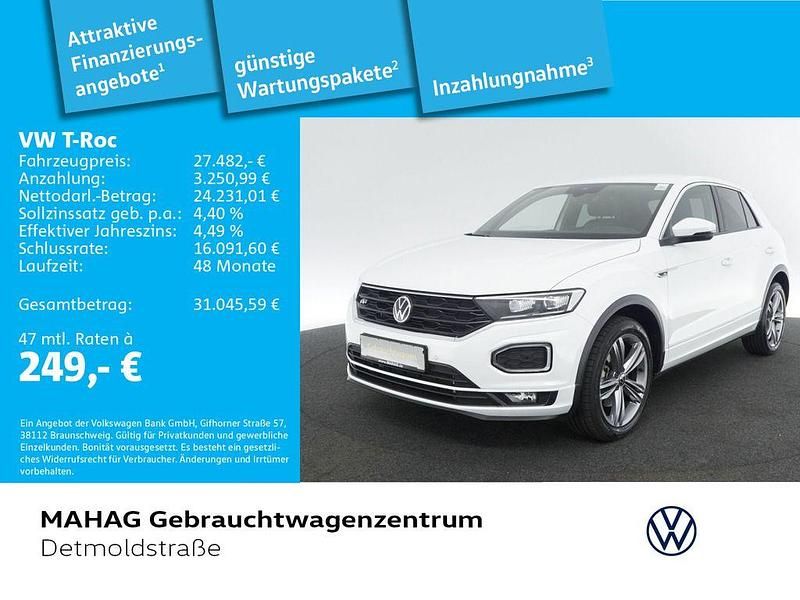Pure white Gebraucht 2022 VW T-Roc R-line SUV | 27.482 € (Guter Preis) - Bild 1/2