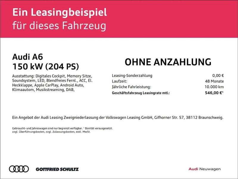 Neu Audi A6 Edition .1 204 PS (150 kW) 2025 Grau Limousine