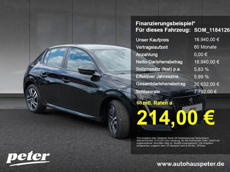 Schwarz perla nera (metallic) Gebraucht 2023 Peugeot 208 Active Kleinwagen | 16.939 € (Fairer Preis) - Bild 1/4