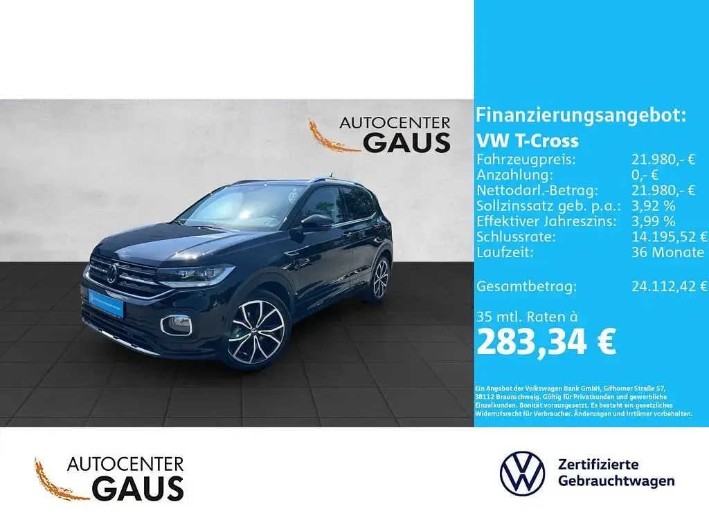 Gebraucht VW T-Cross Style 110 PS (80 kW) 2022 Schwarz SUV