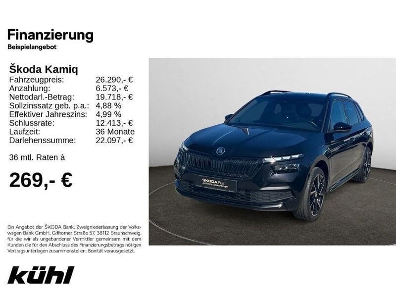 Schwarzmagic perleffekt Gebraucht 2021 Skoda Kamiq Monte Carlo SUV | 25.890 € (Fairer Preis) - Bild 1/4