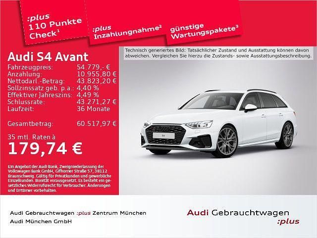 Gletscherweiß metallic Gebraucht 2024 Audi S4 Ambiente Kombi | 54.779 € (Fairer Preis) - Bild 1/2